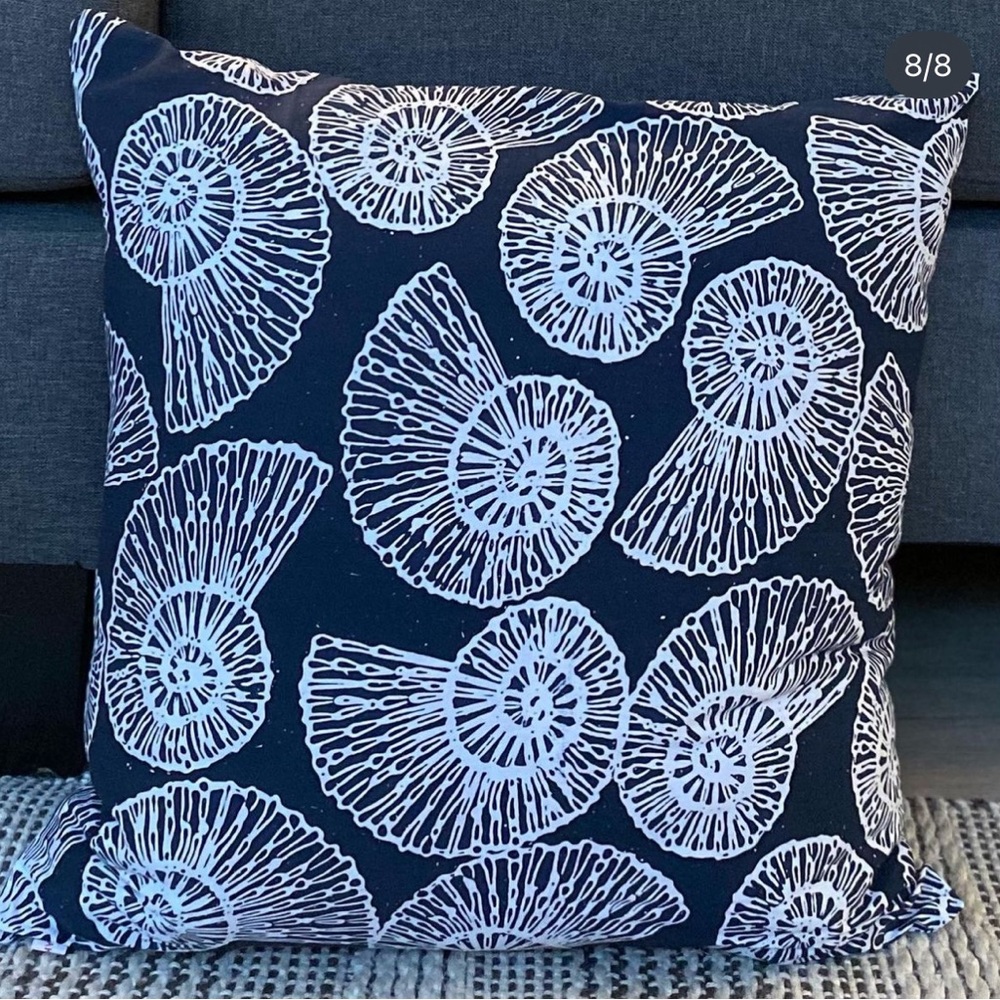 A Pair of Dark Blue Hand-blocked Cushion Covers